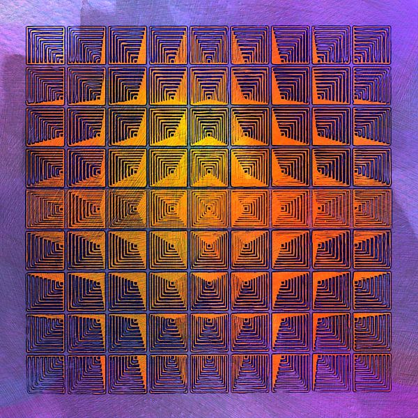 Golden Sunshine Inspired by Piet Mondrian by Mad Dog Art