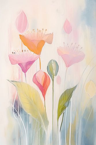 Botanisch in pastel kleuren