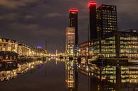 Nachtfoto Skyline Leeuwarden van Chiel Hoekstra thumbnail
