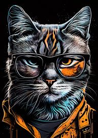 Hipster-Katze Otis #Katze von JBJart Justyna Jaszke