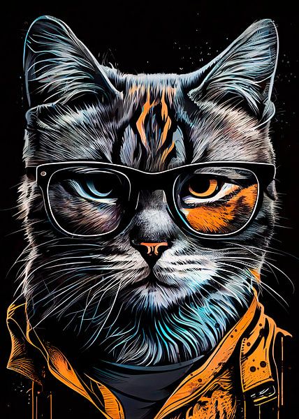 hipster cat Otis #cat by JBJart Justyna Jaszke