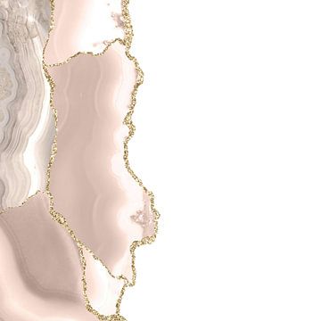 Ivory & Gold Agate Texture 05 by Aloke Design