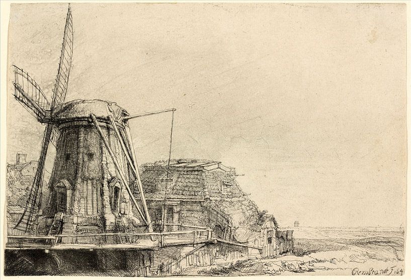 Rembrandt van Rijn, der Windmühle von Rembrandt van Rijn