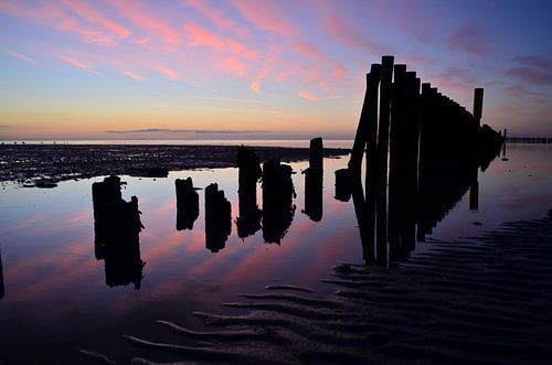 Ameland/Zonsopkomst op het wad