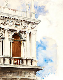 John Singer Sargent – Eine Ecke der Bibliothek in Venedig (ca. 1904–1907) von Timeless Artworks