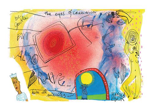 die Augen der Schöpfung, bunte Mischtechnik
