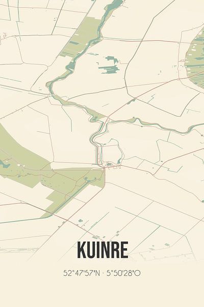 Carte ancienne de Kuinre (Overijssel) par Affiches de lieux