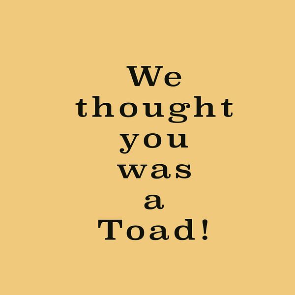 Brother where are thou - We thought you was a Toad | Movie Quote Art van Maarten Lans