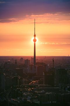 Berlin television tower solar eclipse by Jean Claude Castor