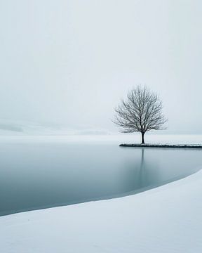 Winter, boom, eenzaamheid van fernlichtsicht