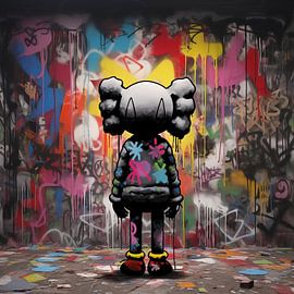 Ode an die Ikonen Eine hochwertige Zeichnung von KAWS, Banksy und ikonischen Referenzen der Popkultur von Dream Designs art work