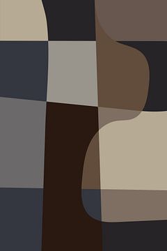 Moderne vormen en lijnen in neutrale kleuren. Bruin, beige, bruin. van Dina Dankers