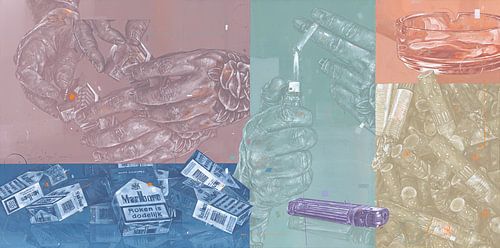 ‘One Pack a Day’ painting of smoking cigarettes.
