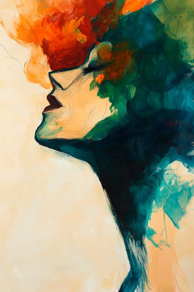 Fantasierijk silhouet met kleurrijke manen van Poster Art Shop