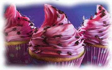 Roze cupcakes van Maurice Dawson
