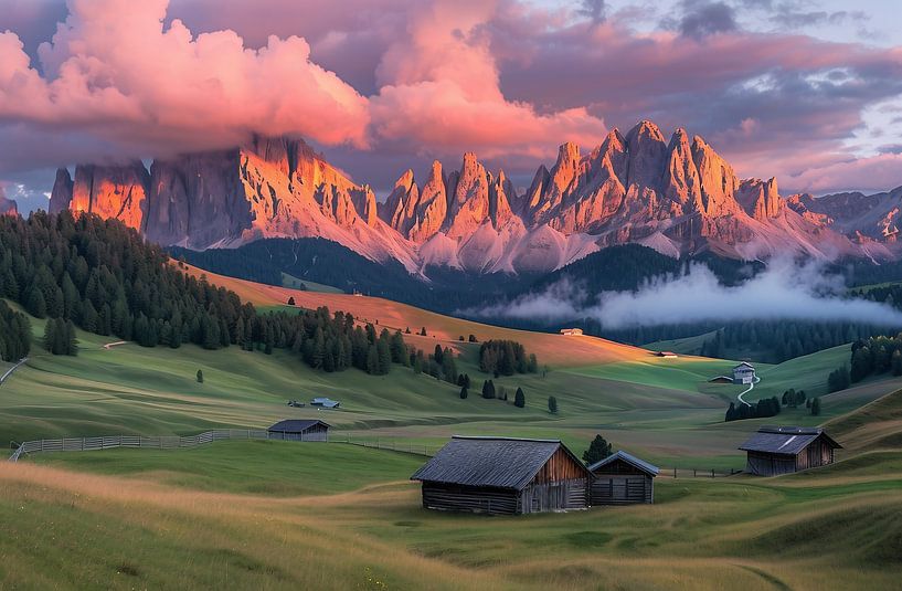 Wolken über den Bergen am Morgen von fernlichtsicht