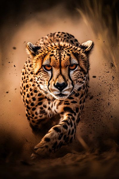 Cheeta sprint door de wildernis van Imperial Art House