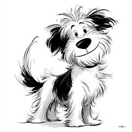 Kleine Hundekarikatur