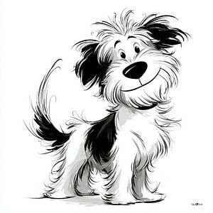 Kleine Hundekarikatur