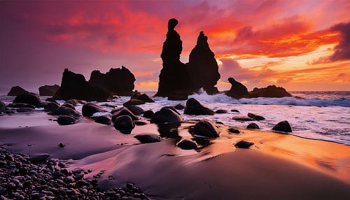 Prachtige zonsondergang op het strand