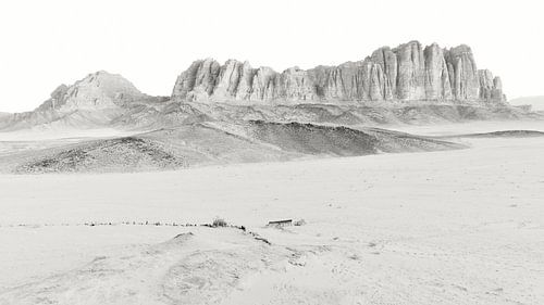 Monochrome d'Al Qattar dans le Wadi Rum sur Oliver Lahrem