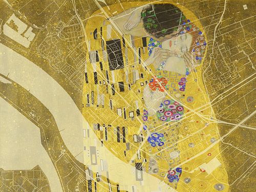 Carte de Maassluis avec le Baiser de Gustav Klimt sur De Kaartenwinkel