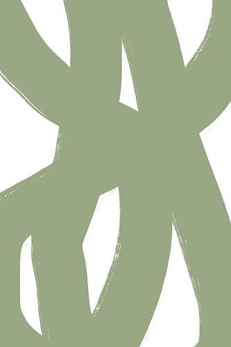 Moderne abstracte minimalistische vormen en lijnen in groen op wit V