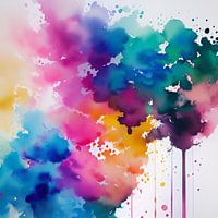 Explosion of Colors – Digitale abstrakte Kunst in leuchtenden Aquarelltönen