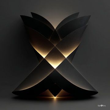 Abstraktes Schwarz mit zartem Gold