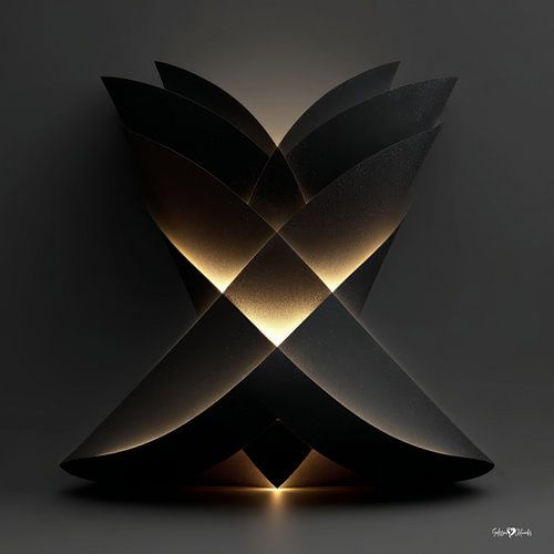 abstract zwart met zacht goud