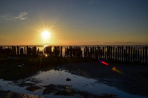 Zonsondergang bij Paesens Moddergat