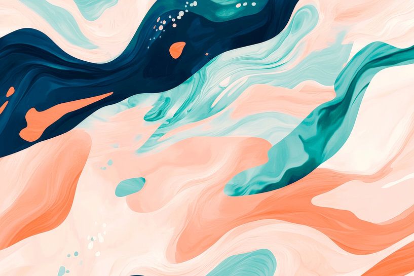 Coloured waves in soft tones by Poster Art Shop