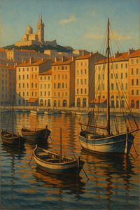Marseille Harbor Serenity - Mediterrane Seeküste Wandkunst