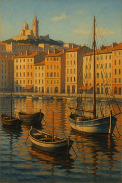 Marseille Harbor Serenity – Mediterranean Seaside Wall Art by Travel Shop