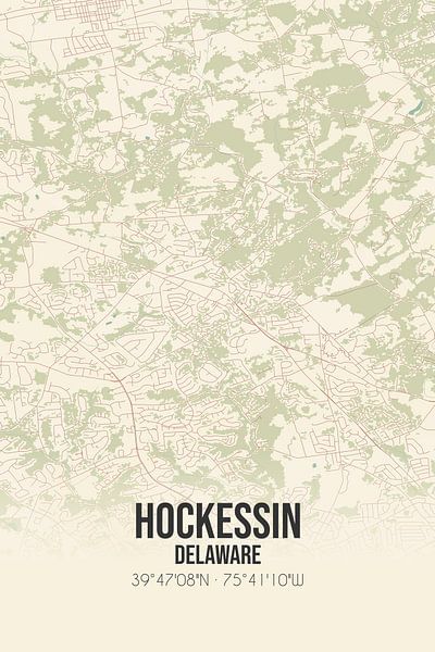Carte ancienne de Hockessin (Delaware), USA. par Affiches de lieux