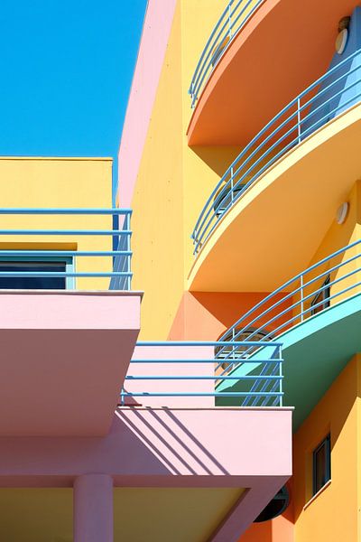 Kleurrijke gebouwen in Albufeira, Portugal van Truus Nijland