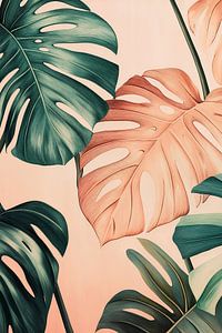 Monstera au pastel v
