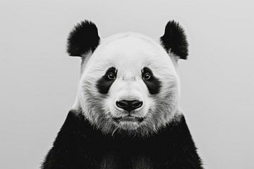 Panda in zwart-wit van Poster Art Shop