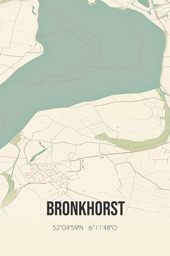 Vintage landkaart van Bronkhorst (Gelderland)