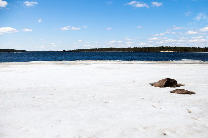 Bevroren meer in Finland van Irene Hoekstra