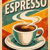 Vintage Espresso Poster Retro Cafe Style by Dodik Hariyono