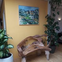 Klantfoto: Huizen in de Provence : De Riaux Valley in de buurt van L' Estaque, Cézanne, op canvas