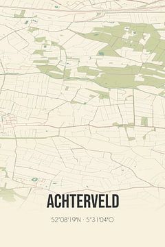 Vintage map of Achterveld (Gelderland) by Rezona