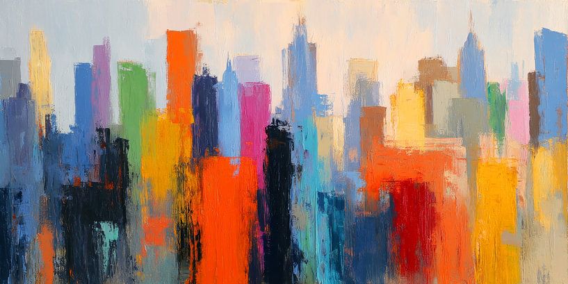Colour explosion on New York skyline by Vlindertuin-Art
