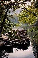 Empty dock in the croatian lakes of Plitvice