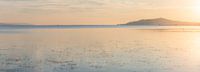 Panorama van het Balatonmeer bij zonsopgang met berg in Fonyód van Daniel Pahmeier thumbnail