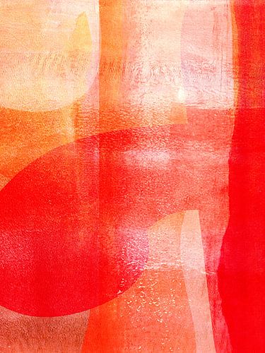 Moderne boho muurkunst in zachte texturen en rondingen