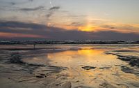 Coucher de soleil sur la côte de Noordwijk