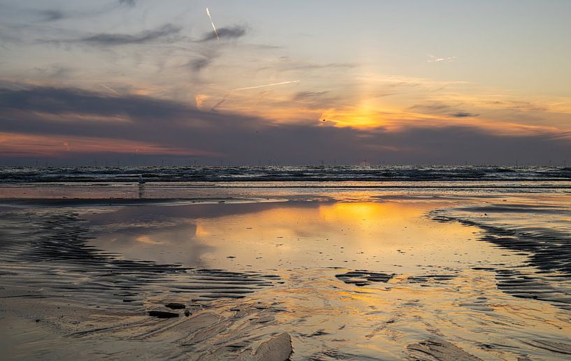 Coucher de soleil sur la côte de Noordwijk par Joes van Asten