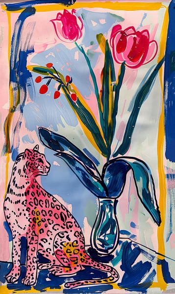 Tulips and Pink Leopard no.1 by ByNoukk